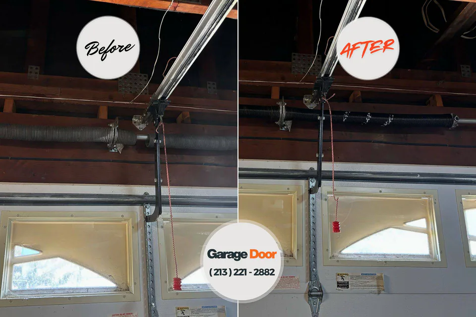 Before and after: garage door repair Round Rock, TX